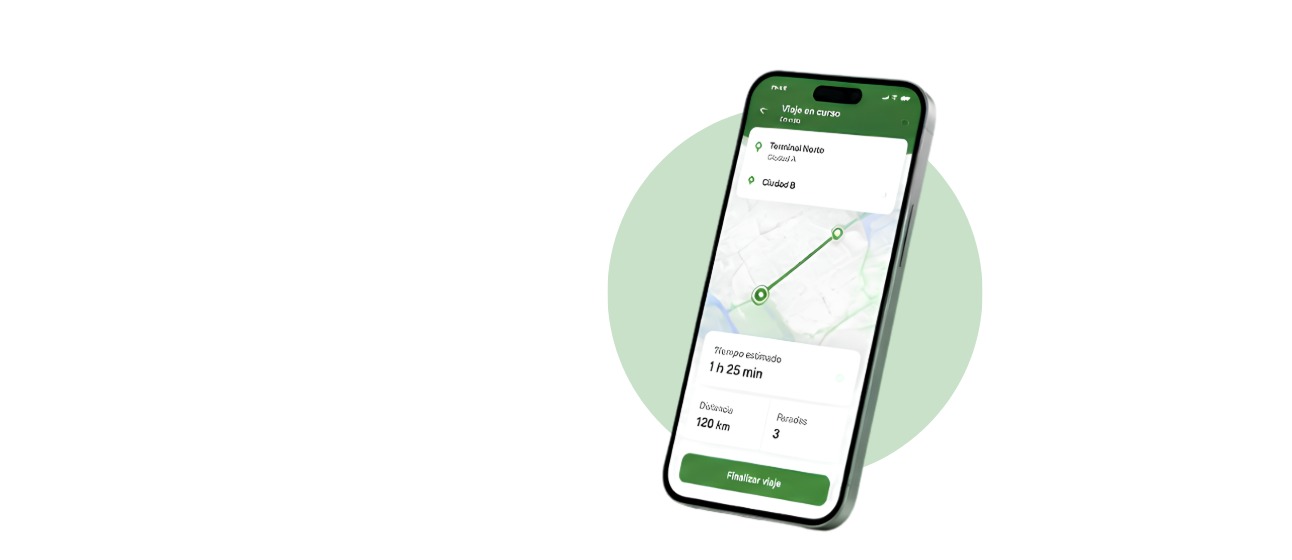 Vista complementaria de la App para conductores